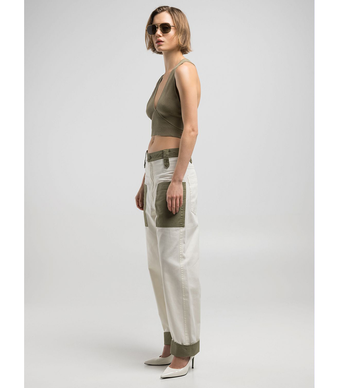 クロップド ニットトップ（セットアップモデル） 詳細画像 ライトミリタリー 4